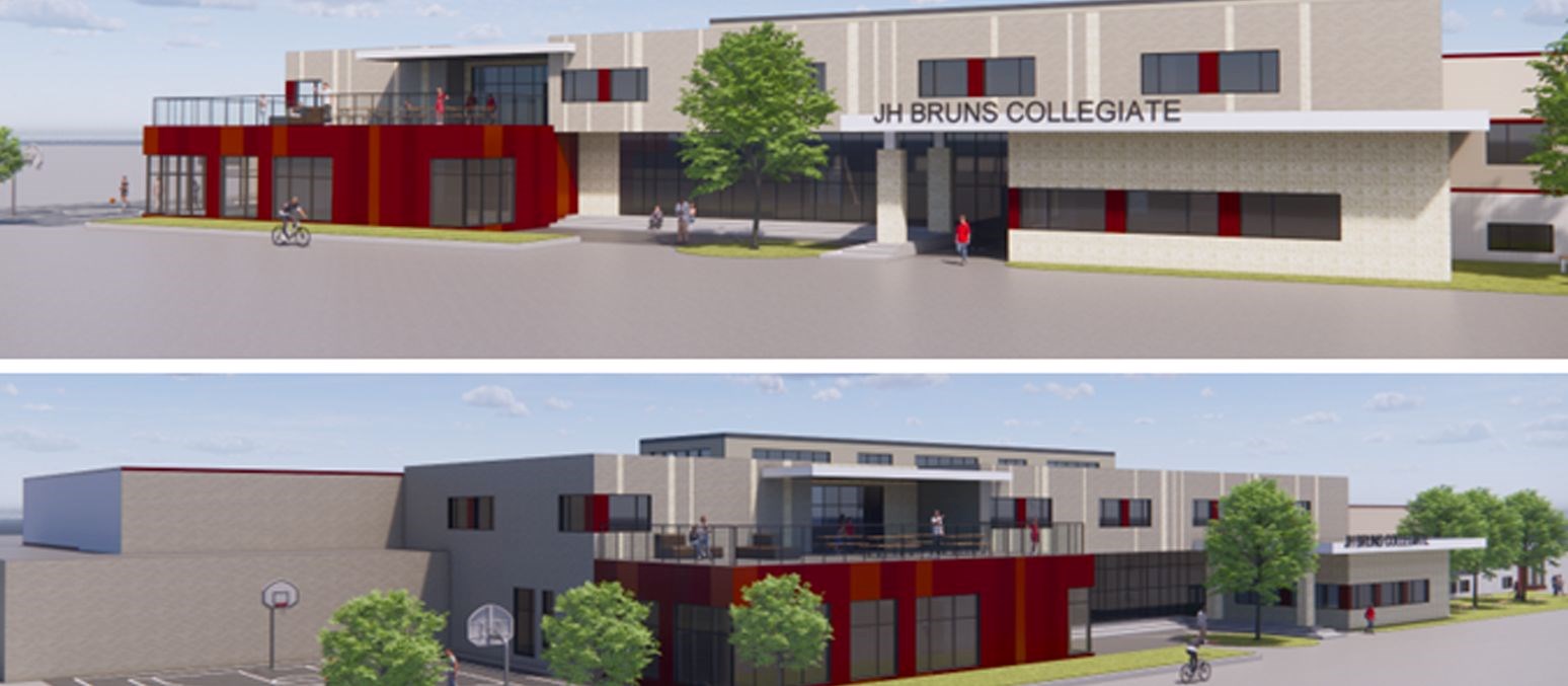 Architectural Renderings of J.H. Bruns Collegiate Major Addition and Renovation Project